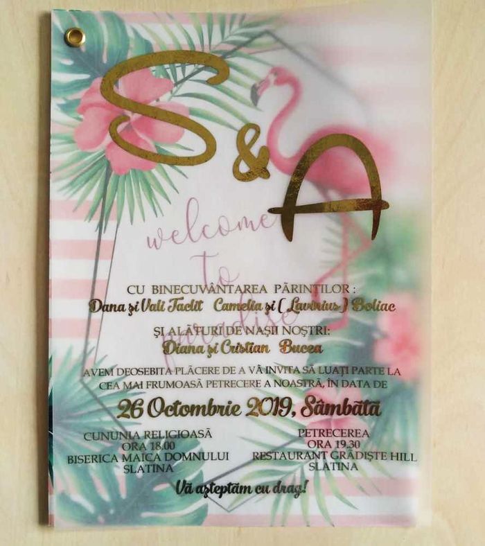 invitații de nuntă cu capsă metalică